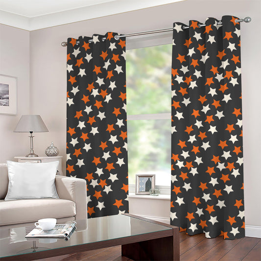 Halloween Star Pattern Print Grommet Curtains