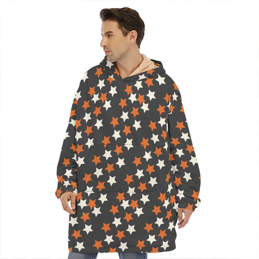 Halloween Star Pattern Print Hoodie Blanket