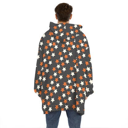 Halloween Star Pattern Print Hoodie Blanket