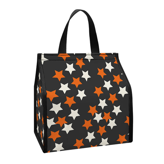 Halloween Star Pattern Print Insulated Lunch Tote
