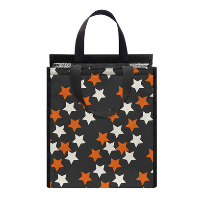 Halloween Star Pattern Print Insulated Lunch Tote