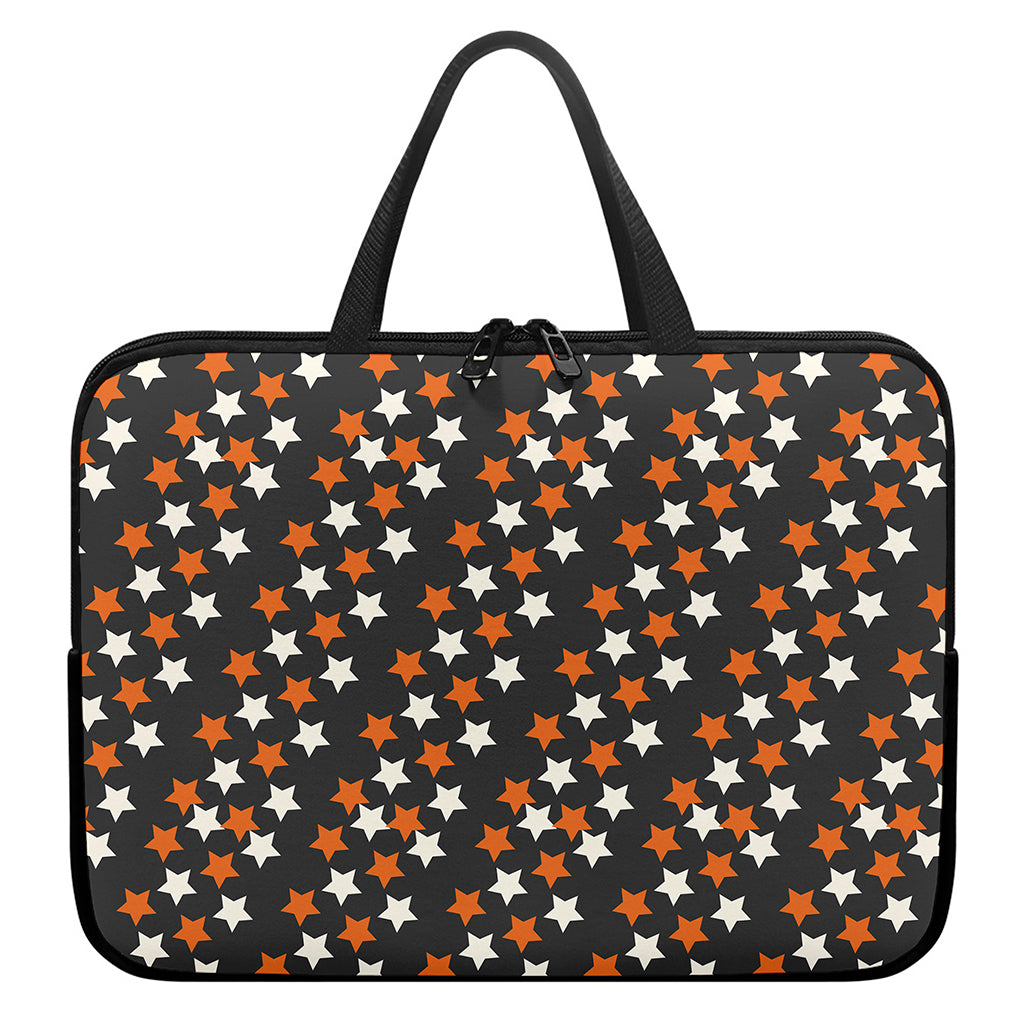 Halloween Star Pattern Print Laptop Sleeve With Handle
