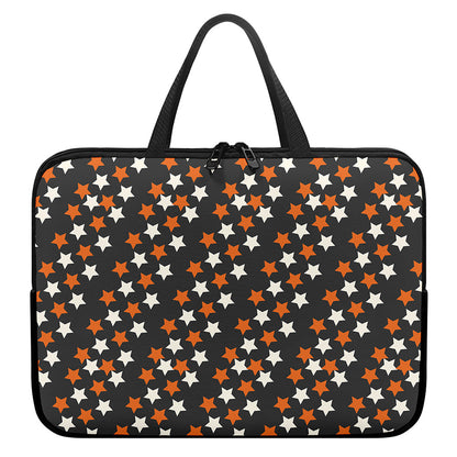 Halloween Star Pattern Print Laptop Sleeve With Handle