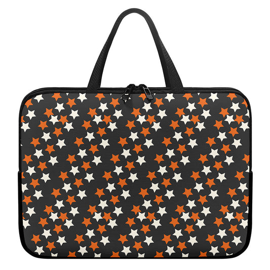 Halloween Star Pattern Print Laptop Sleeve With Handle