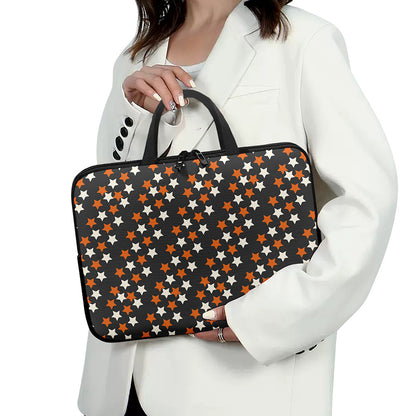 Halloween Star Pattern Print Laptop Sleeve With Handle