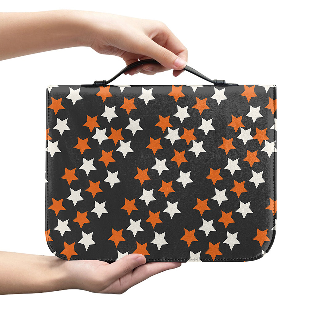 Halloween Star Pattern Print Leather Bible Cover