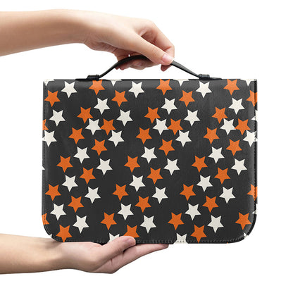 Halloween Star Pattern Print Leather Bible Cover