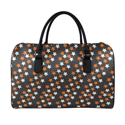 Halloween Star Pattern Print Leather Duffle Bag
