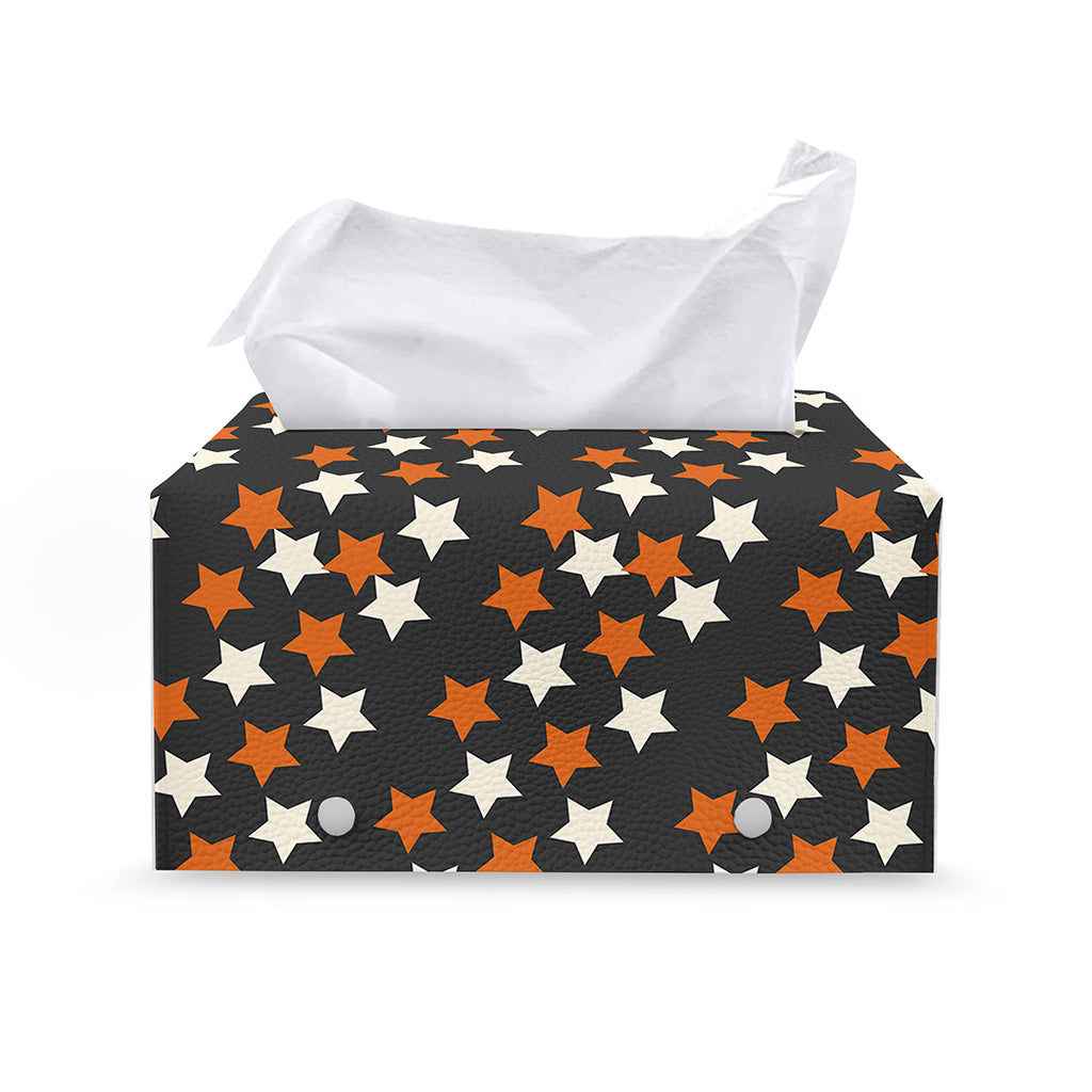 Halloween Star Pattern Print Leather Tissue Box Cover