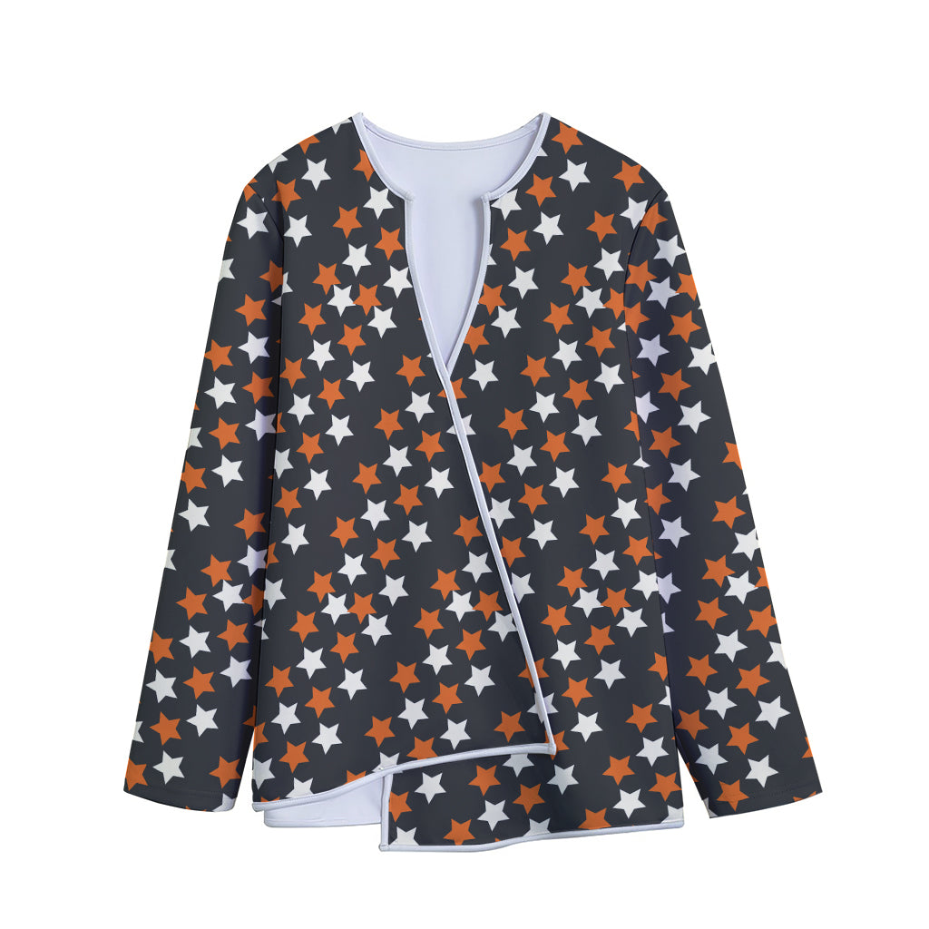 Halloween Star Pattern Print Long Sleeve Short Coat