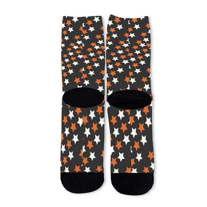 Halloween Star Pattern Print Long Socks