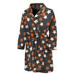 Halloween Star Pattern Print Men's Bathrobe