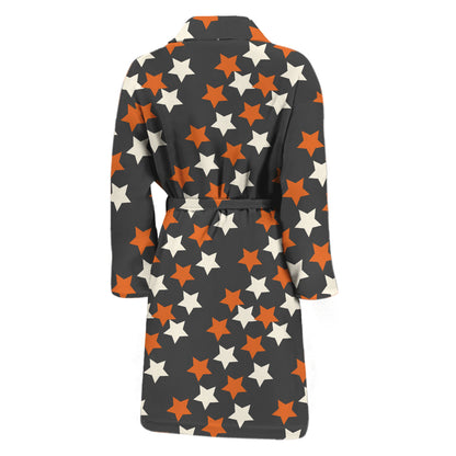 Halloween Star Pattern Print Men's Bathrobe