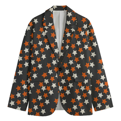 Halloween Star Pattern Print Men's Cotton Blazer