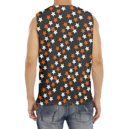 Halloween Star Pattern Print Men's Fitness Tank Top