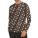 Halloween Star Pattern Print Men's Long Sleeve Rash Guard