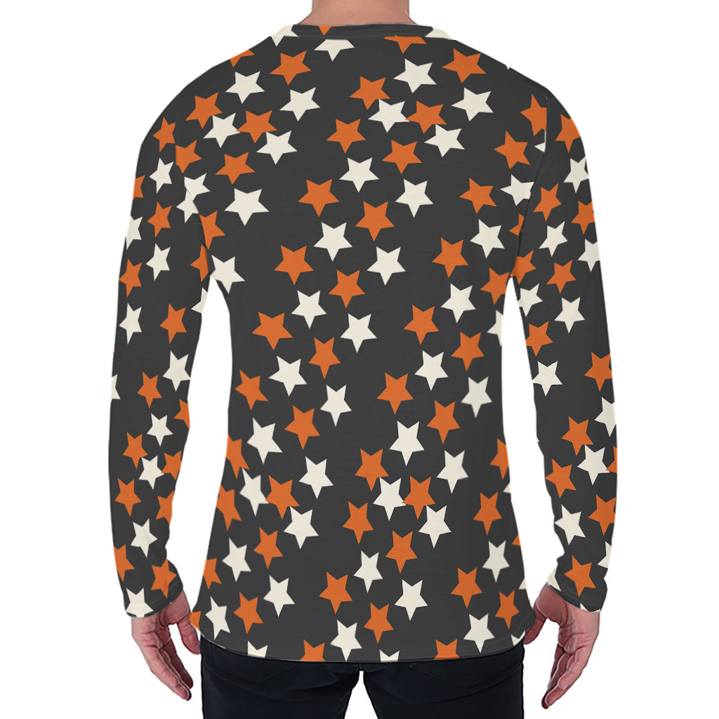 Halloween Star Pattern Print Men's Long Sleeve T-Shirt