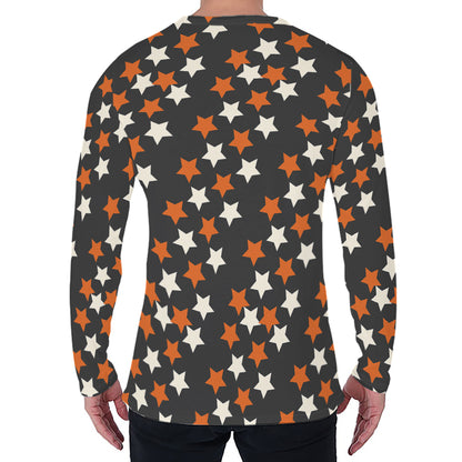 Halloween Star Pattern Print Men's Long Sleeve T-Shirt