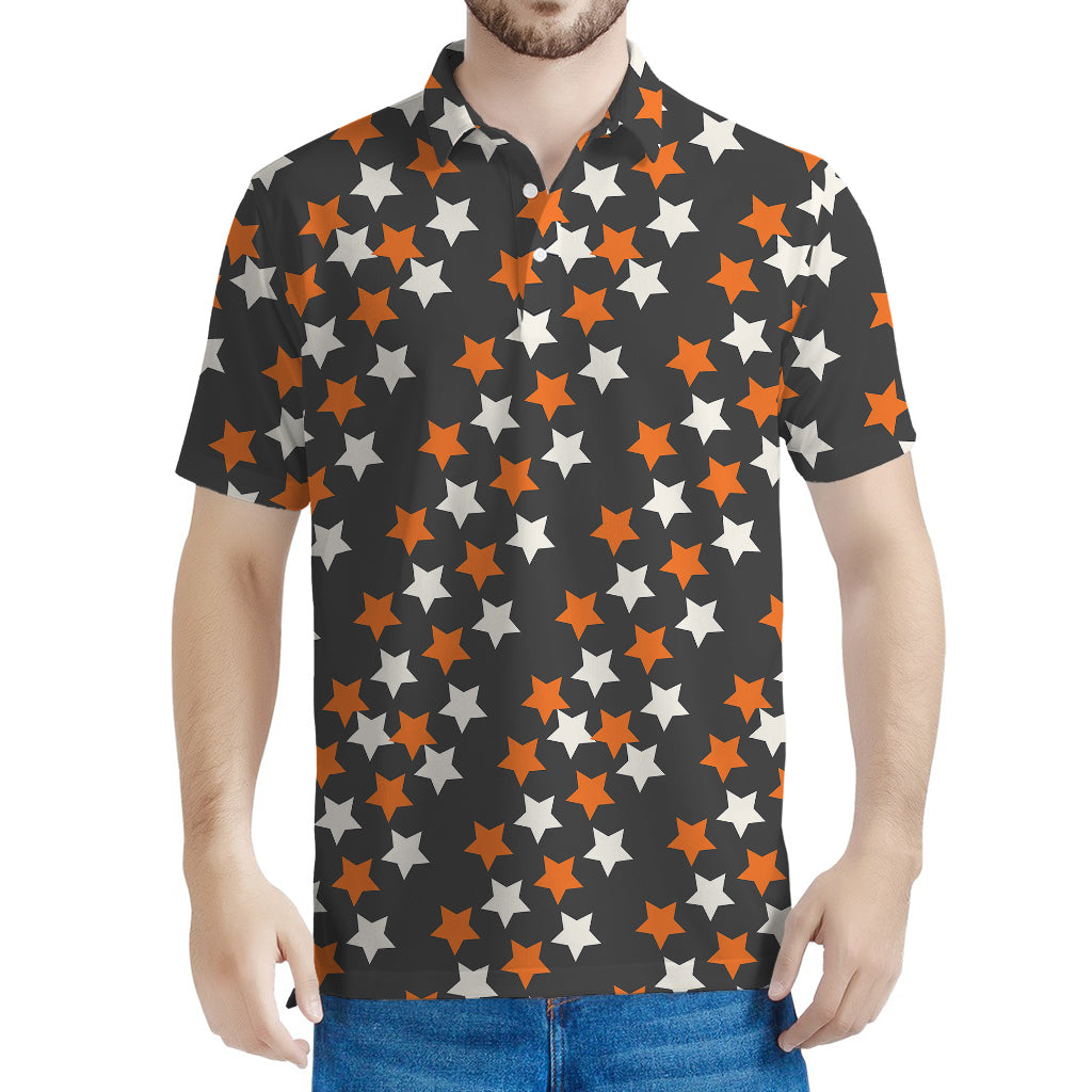 Halloween Star Pattern Print Men's Polo Shirt