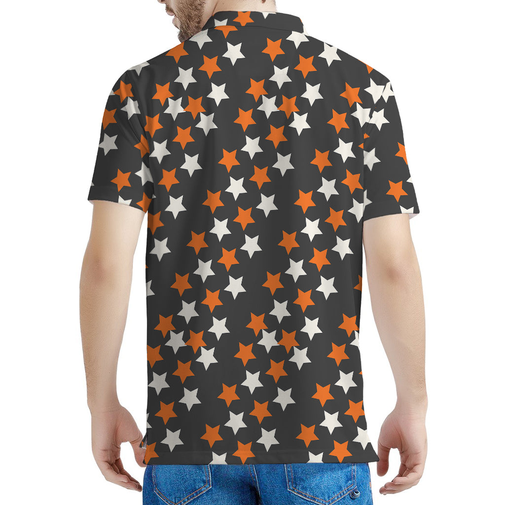 Halloween Star Pattern Print Men's Polo Shirt