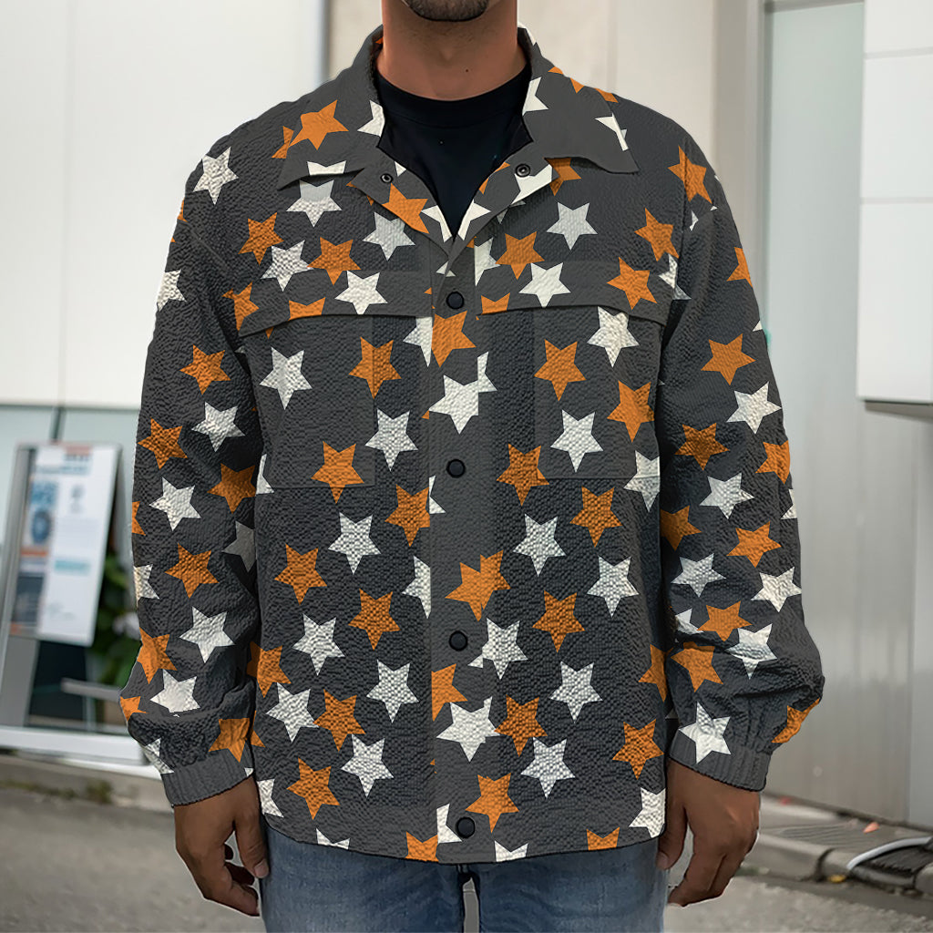 Halloween Star Pattern Print Men's Shirt Jacket