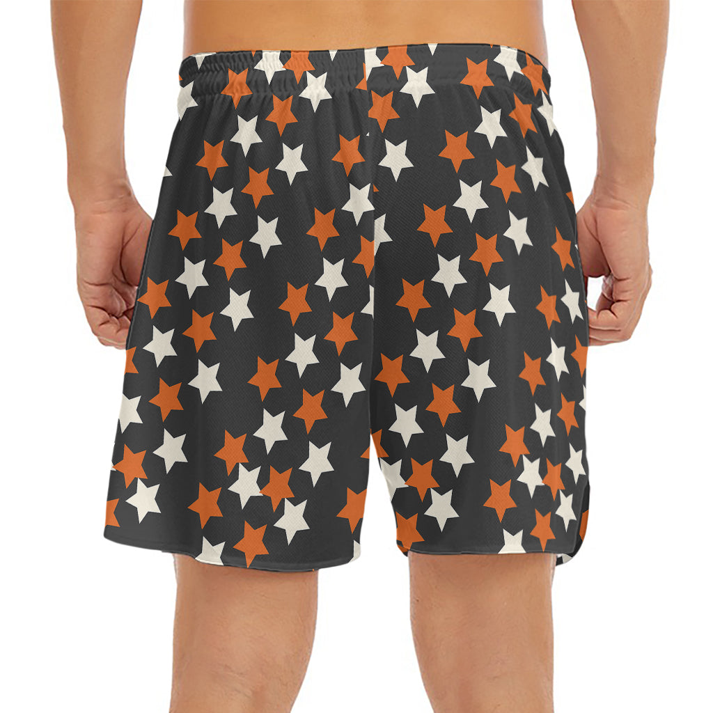 Halloween Star Pattern Print Men's Split Running Shorts