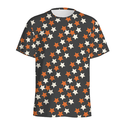 Halloween Star Pattern Print Men's Sports T-Shirt