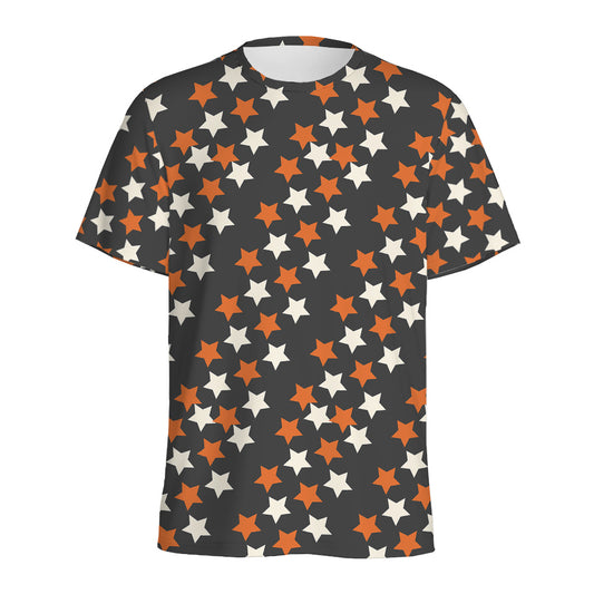 Halloween Star Pattern Print Men's Sports T-Shirt