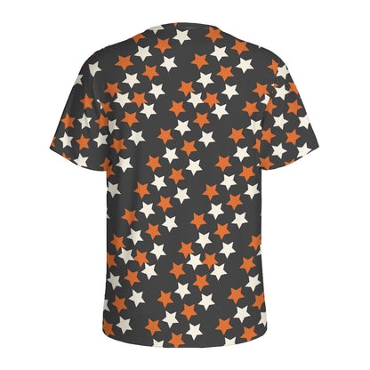 Halloween Star Pattern Print Men's Sports T-Shirt