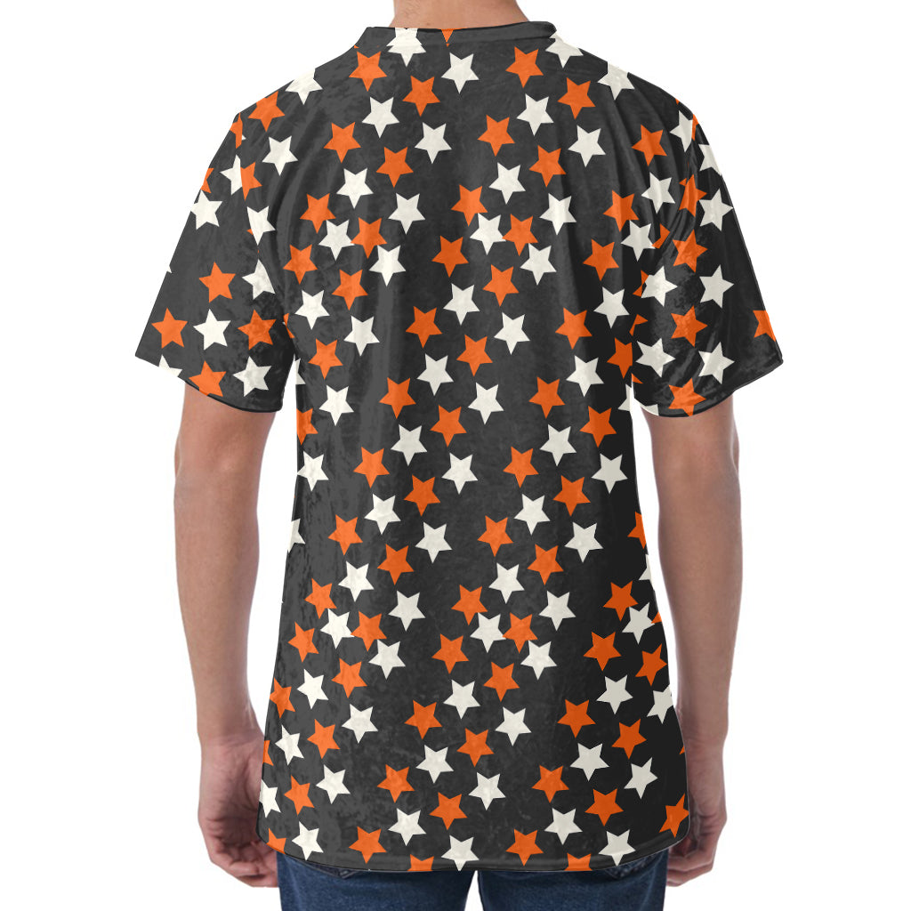 Halloween Star Pattern Print Men's Velvet T-Shirt