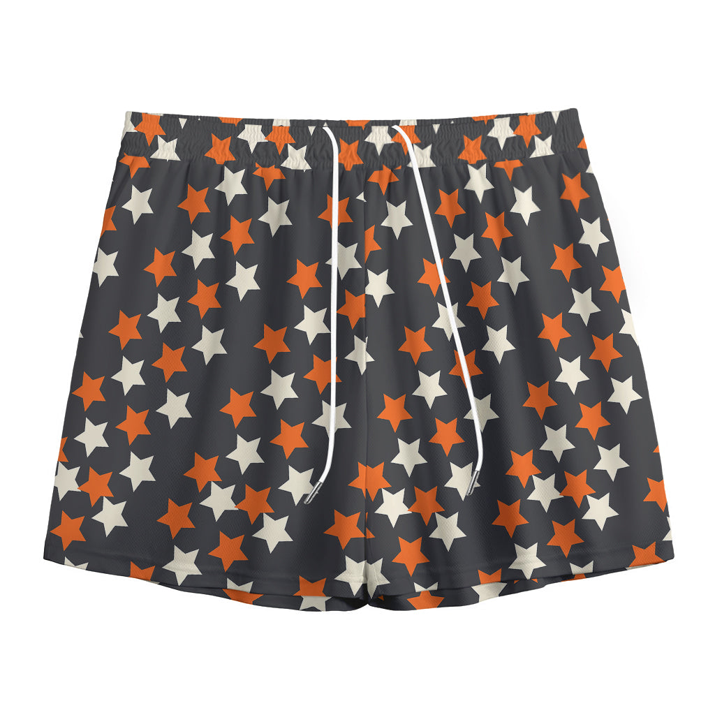 Halloween Star Pattern Print Mesh Shorts