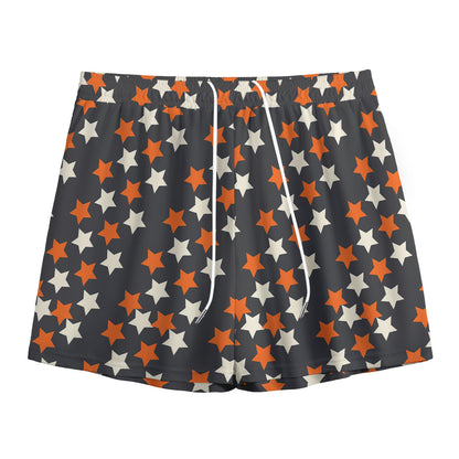 Halloween Star Pattern Print Mesh Shorts