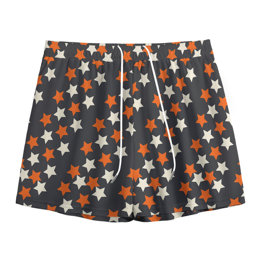 Halloween Star Pattern Print Mesh Shorts