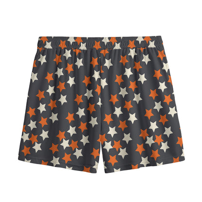 Halloween Star Pattern Print Mesh Shorts