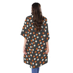 Halloween Star Pattern Print Open Front Beach Cover Up