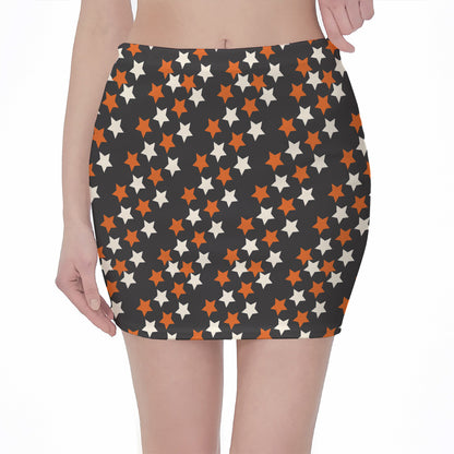 Halloween Star Pattern Print Pencil Mini Skirt