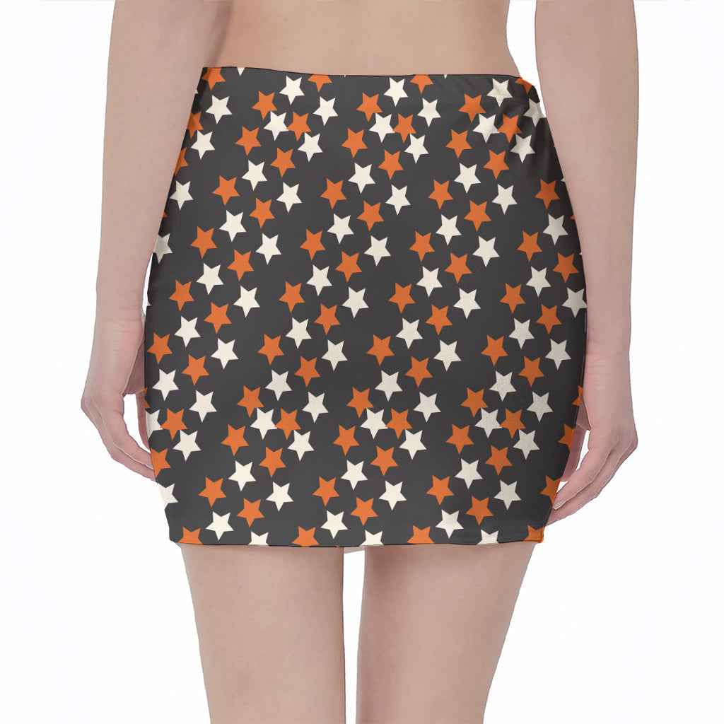 Halloween Star Pattern Print Pencil Mini Skirt