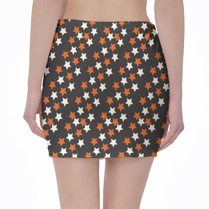 Halloween Star Pattern Print Pencil Mini Skirt