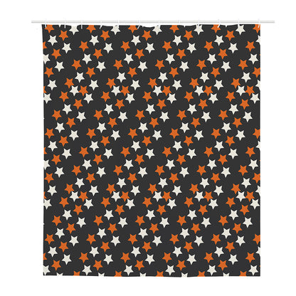 Halloween Star Pattern Print Polyester Shower Curtain