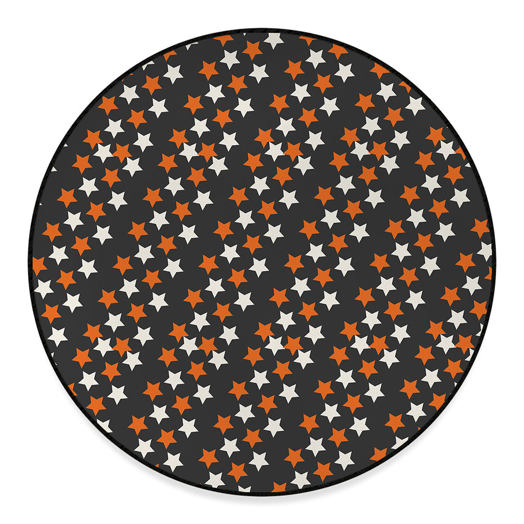Halloween Star Pattern Print Round Floor Mat