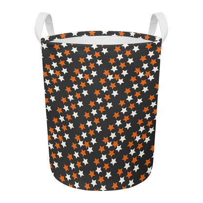 Halloween Star Pattern Print Round Laundry Basket