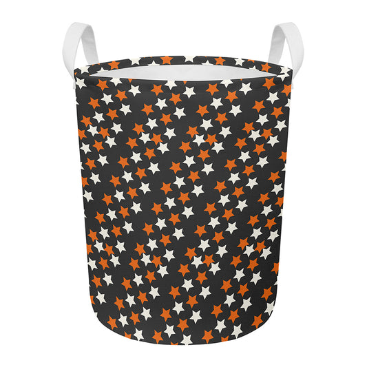 Halloween Star Pattern Print Round Laundry Basket