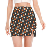 Halloween Star Pattern Print Side Slit Mini Skirt