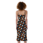 Halloween Star Pattern Print Slim Fit Midi Cami Dress