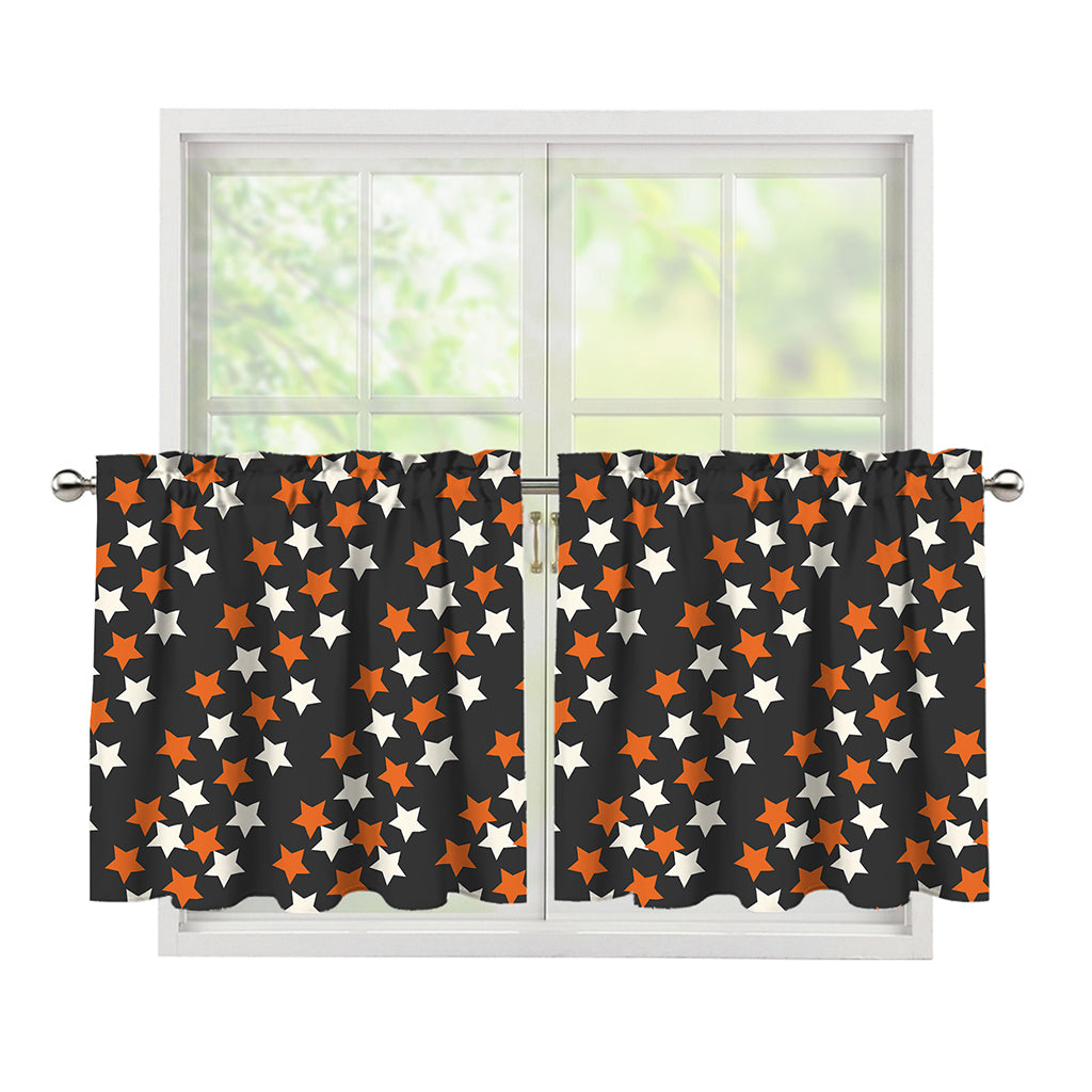 Halloween Star Pattern Print Tier Curtains