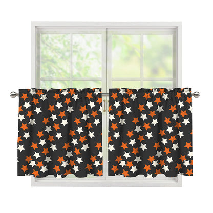 Halloween Star Pattern Print Tier Curtains