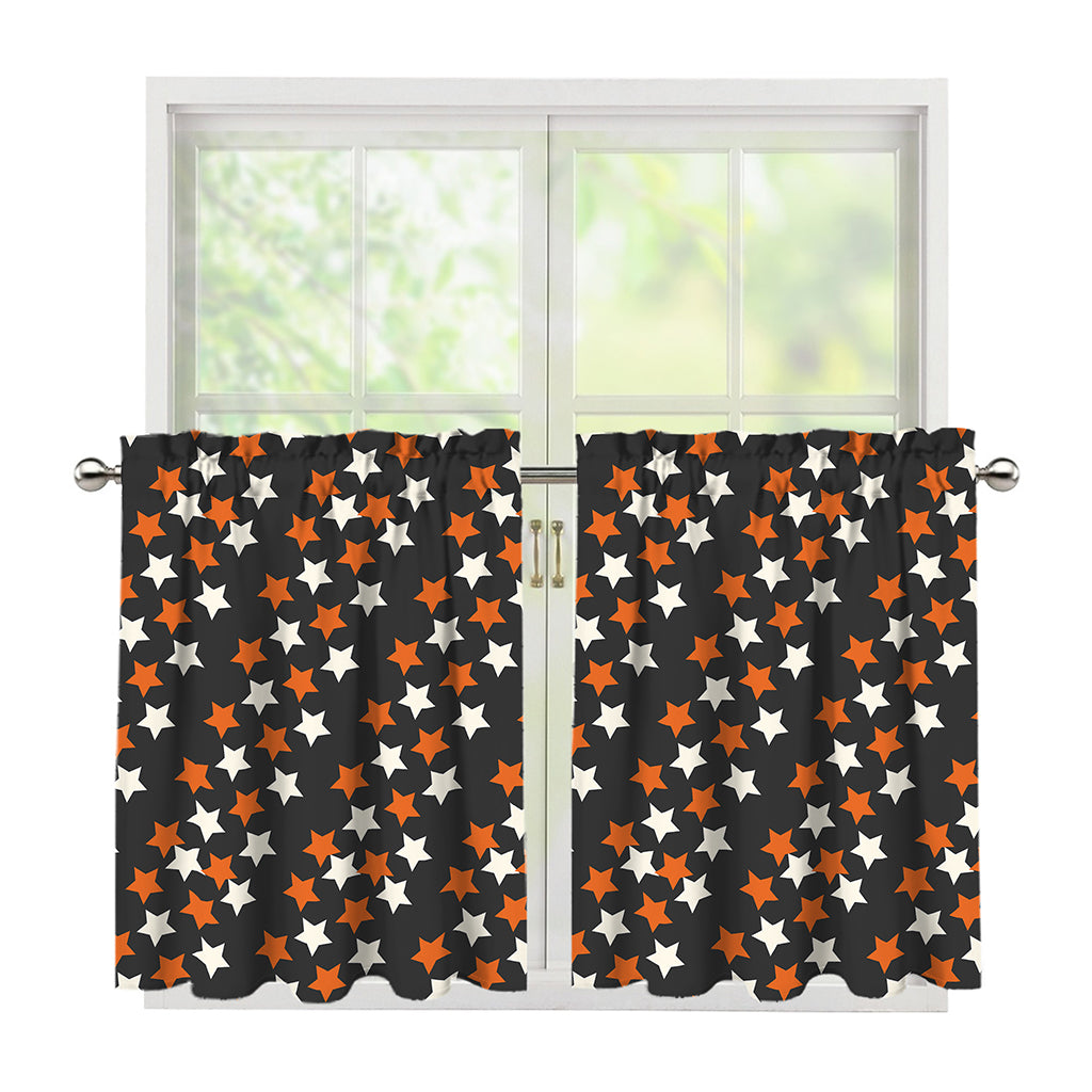 Halloween Star Pattern Print Tier Curtains