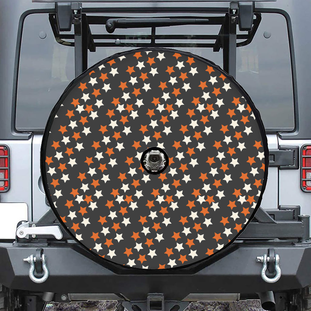 Halloween Star Pattern Print Tire Cover With Camera Hole