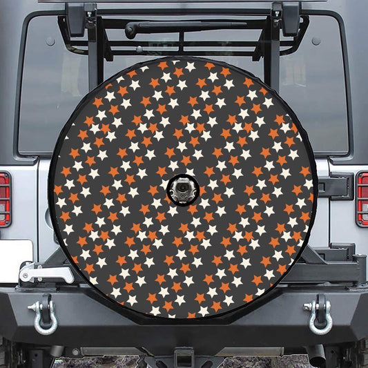 Halloween Star Pattern Print Tire Cover With Camera Hole