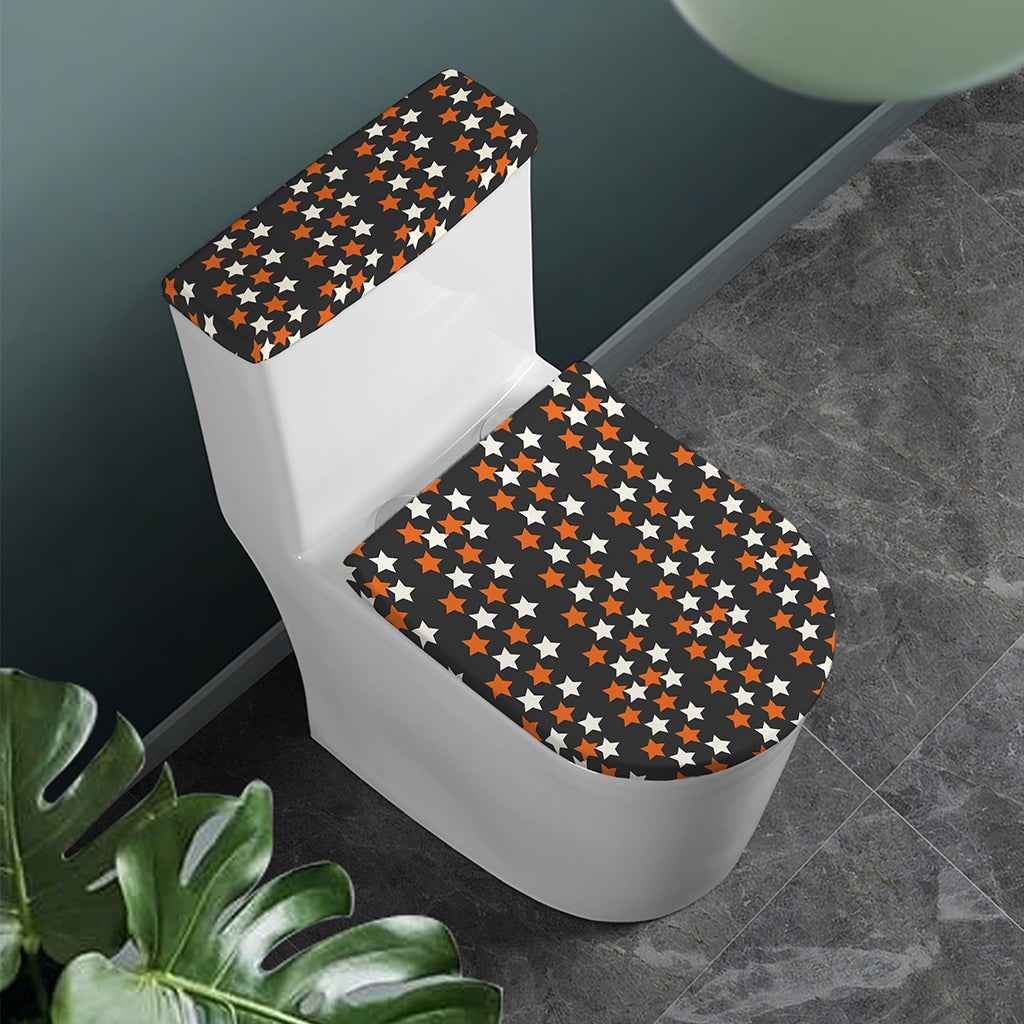 Halloween Star Pattern Print Toilet Lid And Tank Cover Set